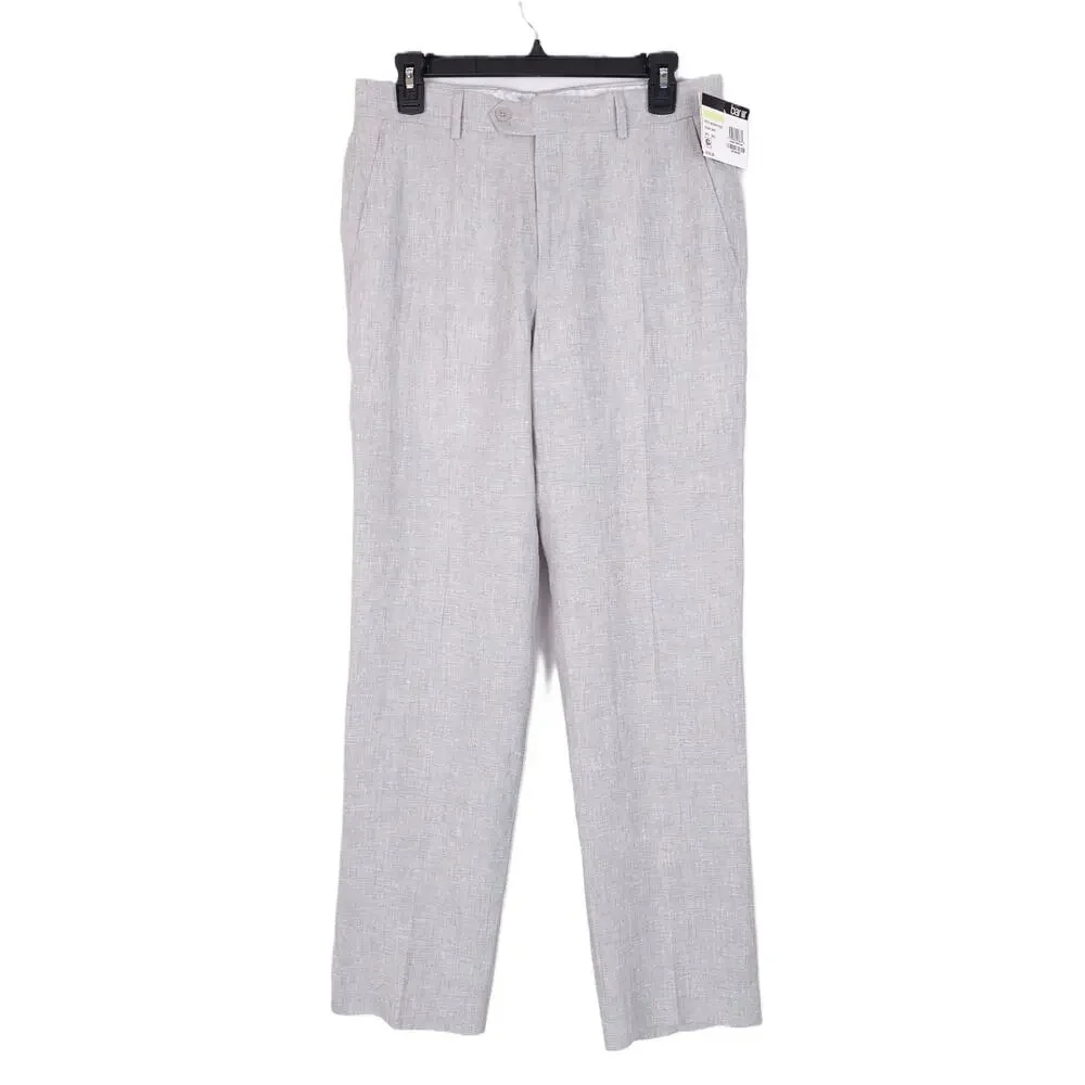 Bar III Mens Slim Fit 2 Piece Linen Suit 36R 29x30 Light Grey Solid NWT